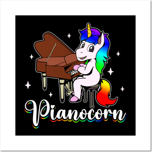 Pianocorn - Unicorn on piano Posters and Art